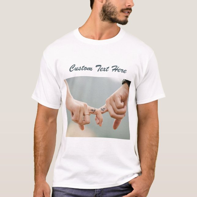 Texto Fotográfico Personalizado Com Amor T-Shirt S (Frente)