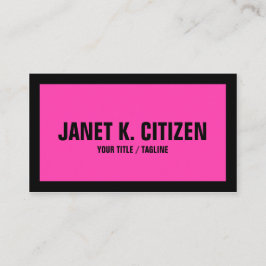 Texto grande rosa e preto - cartão de visita negri
