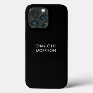 Texto monograma de nome personalizado mínimo preto