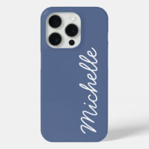 Texto ou Nome Cursivo Personalizado Azul e Branco