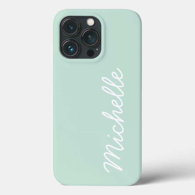 Texto ou Nome Cursivo Personalizado Verde e Branco (Verso)