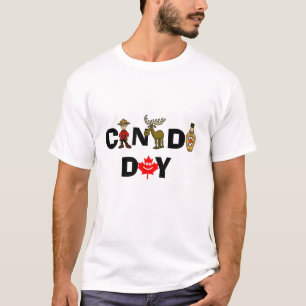 Texto para o dia do Canadá com camisa gráfica