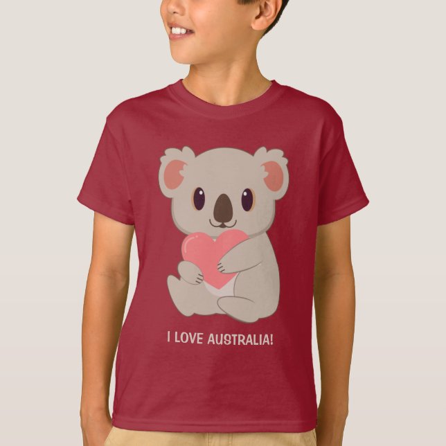 Texto Personalizado Amor T-Shirt Koala (Frente)