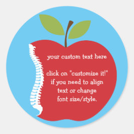 Texto Personalizado (Apple) Adesivos Quiropráticos