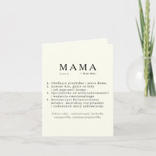 Texto personalizado Cartão de Mãe polonês - Defini