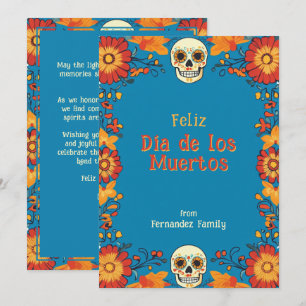 💀 Texto personalizado Cartão de saudação Blue Ete