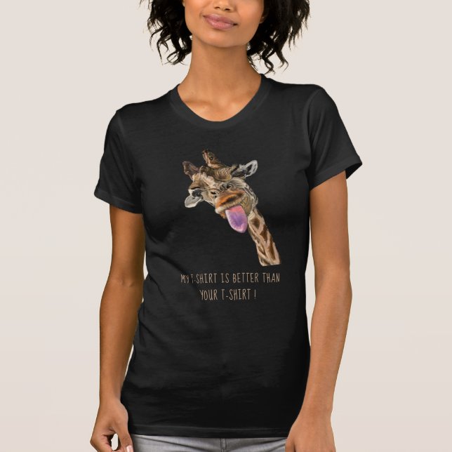 Texto Personalizado Da Camisa Do Girafa Engraçado (Frente)