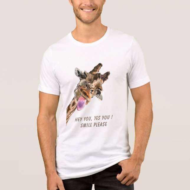 Texto Personalizado Da Camisa Do Girafa Engraçado (Frente)