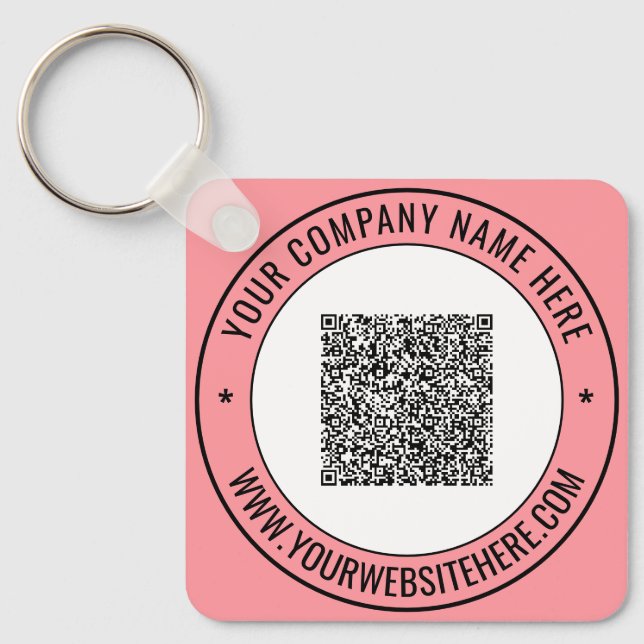 Texto personalizado de código QR Chaveiro de negóc (Frente)