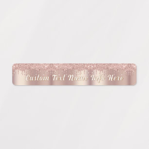 Texto Personalizado de Etiquetas de Glitter Dourad