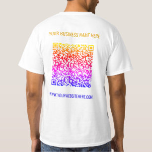 Texto personalizado do código QR Camisa comercial