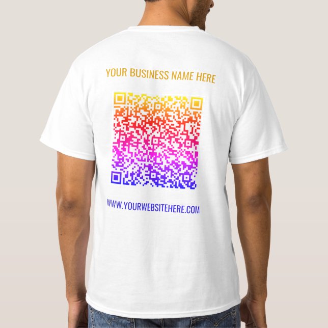 Texto personalizado do código QR Camisa comercial  (Verso)