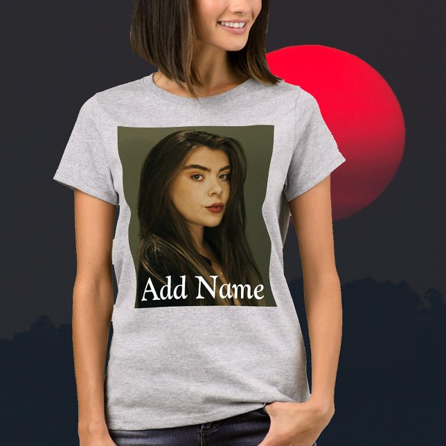 Texto Personalizado do Nome da Foto - Camisa T Per (Custom Photo Name Text Personalized T-Shirt
)