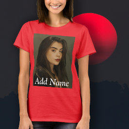 Texto Personalizado do Nome da Foto - Camisa T Per