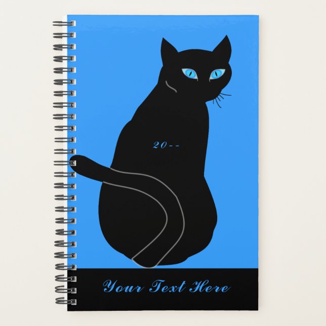 Texto Personalizado do Planejador de Cat Preto Nom (Frente)