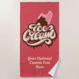 Texto personalizado do sorvete e toalha de praia d
