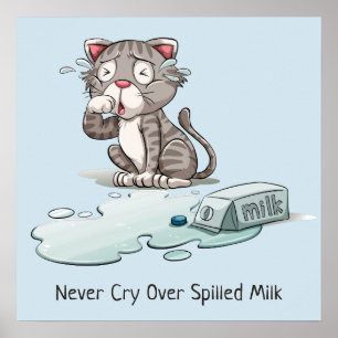 Texto personalizado e cor Chorando poster de Cat