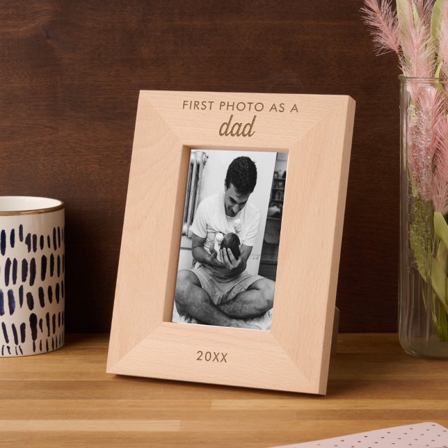 Texto Personalizado Gravado Foto do Primeiro Novo  (Personalized Text Engraved First New Dad Photo)