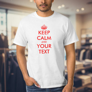 Texto personalizado Manter T-shirt calma