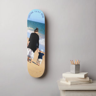 Texto personalizado personalizado e seu skate de f