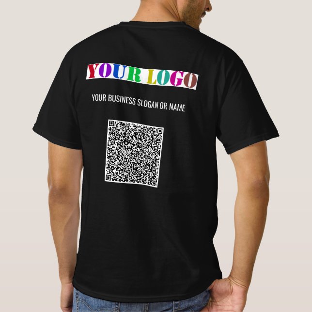 Texto personalizado QR Código comercial T-Shirt Mo (Verso)