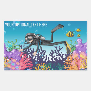 Texto personalizado Scuba Diver adesivos