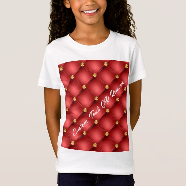 Texto Personalizado T-Shirt Vermelho Dourado Diama (Frente)