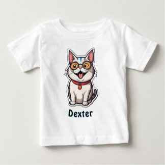 Texto Personalizado Texto do Cat Sticker T-Shirt