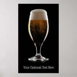 Texto personalizado Vidro de cerveja Poster