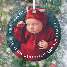Texto personalizável e foto elegante Feliz Natal