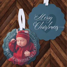 Texto personalizável e foto elegante Feliz Natal