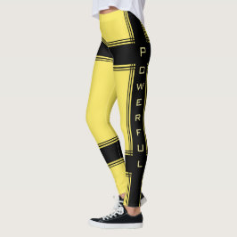Texto poderoso das leggings do Design esportivo - 