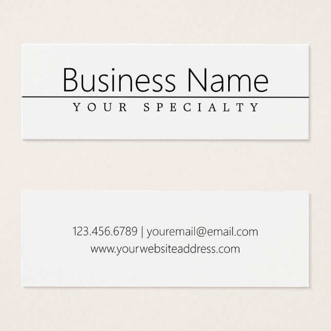 Texto preto clássico simples em branco (Frente & Verso)