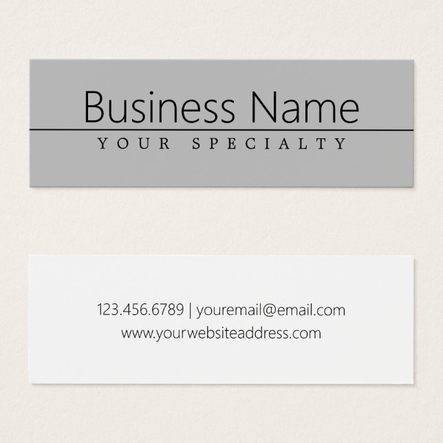 Texto preto clássico simples nas Cinzas (Frente & Verso)