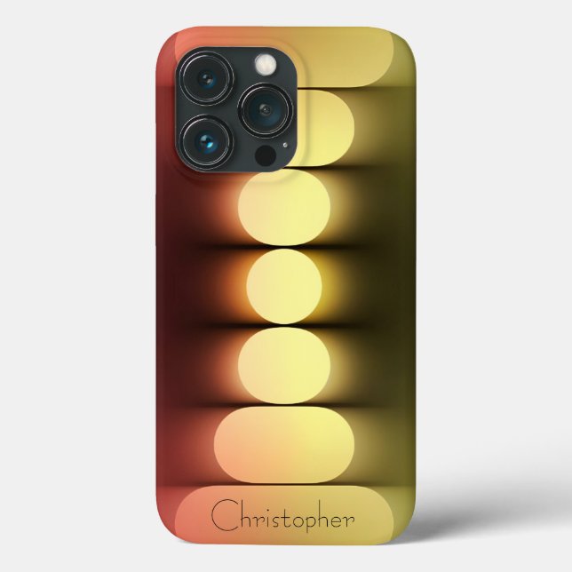 Texto radial a laranja personalizado iphone 15 (Verso)