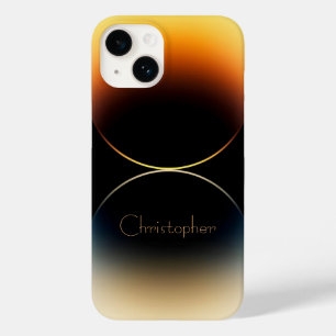 Texto radial a laranja personalizado iphone 15