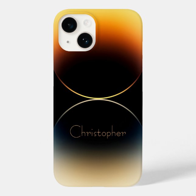 Texto radial a laranja personalizado iphone 15 (Verso)