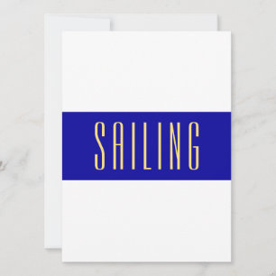 Texto SAILING Marinho moderno Blue White Stripes l
