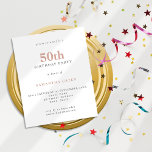 Texto Simples do Orçamento Blush 50º Convite de An<br><div class="desc">Texto Simples do Orçamento Escamoteia 50º Convite de Aniversário. Um valor para o alternativo menor de 4, 5 x 5, 6 polegadas é usado como padrão para a opção de semigloscópio, que é recomendada para convites e é de espessura semelhante a um cartão postal. A opção satin é muito mais...</div>