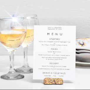 Texto Simples do Orçamento Menu Casamento Branco