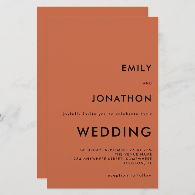 Texto Simples do Orçamento Terracotta Casamento Gr (Frente/Verso)