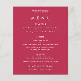 Texto Simples Menu Casamento Magenta