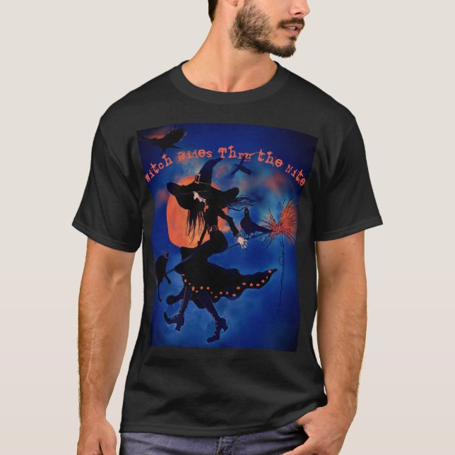 Texto T-Shirt de Bruxa de Halloween (Frente)