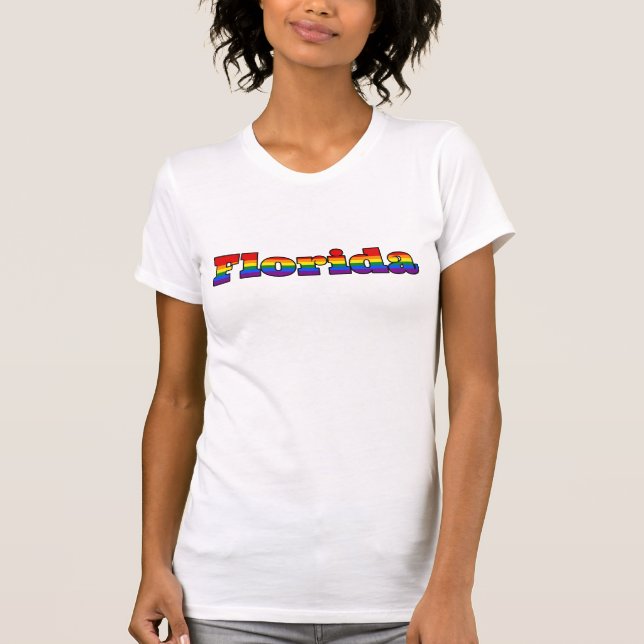 Texto T-Shirt LGBT Florida Rainbow (Frente)