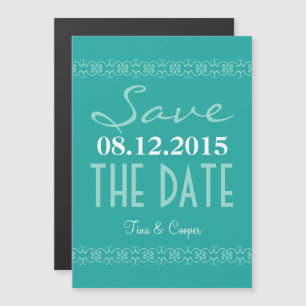 Texto Teal Salvar A Data Convites de casamento Mag