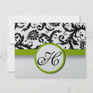 Texto verde-maçã do cartão da resposta no lado