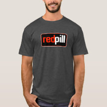 Texto vermelho Pill™ Logotipo preto T-Shirt