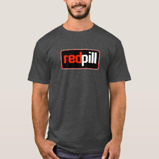 Texto vermelho Pill™ Logotipo preto T-Shirt