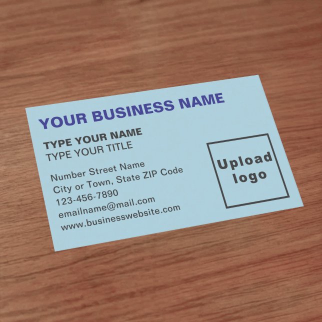 Textos Alinhados à Esquerda Cartão de visita Azul  (Front of the business card)