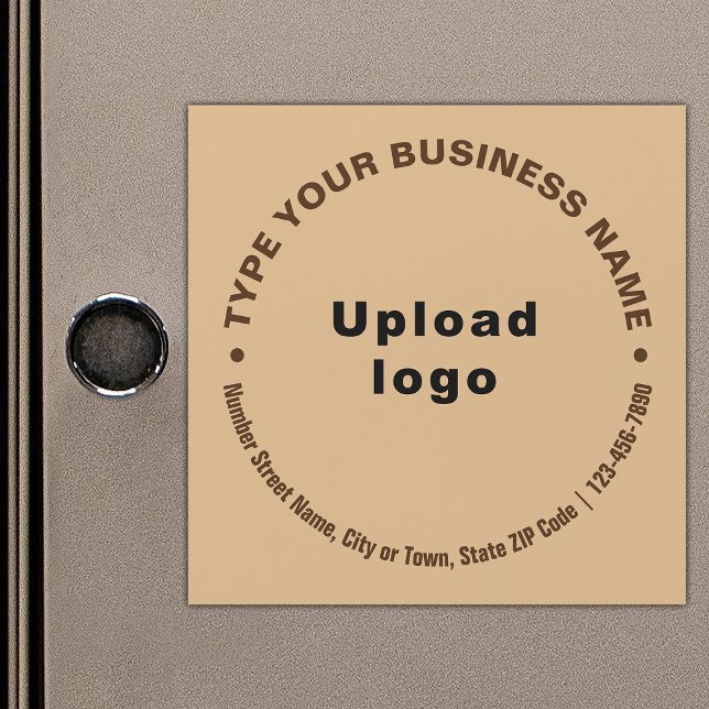Textos Empresariais Circulares, Cartão Magnético M (Build brand name awareness. Circular pattern texts of business brand on light brown magnetic card.)